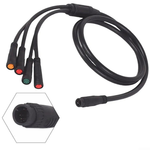 Top Tier E-Bike Motor Adapter Cable With 8-Pin Controller Connector And 5-Pin Female Display Link For Smooth Mountain Or Road Conversion Up To 105cm Long Wiring Harness Setup, black 105cm adapter cable with 8-pin and 5-pin connectors