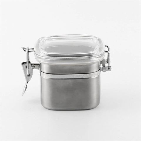 Solid Heavy Duty Stainless Steel Coffee Canister With Tight Snap Buckle And Wide Mouth Design to keep your daily grind fresh.