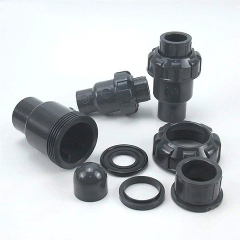 Heavy Duty Upvc Check Valve With Slick Spherical Seal And Knockout One Way Flow Control Ideal For Vertical Plumbing Installations That Crush Acid Exposure And Block Backflow Dead components including seals and fittings.