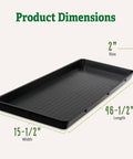 Large Plant Tray Workhorse For Indoor And Outdoor Gardening, Heavy-Duty Leakproof Plastic Tray For Seed Starting, 46.5"x15.5"x2", Black
