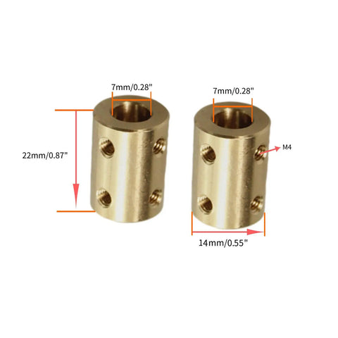 Professional Grade Heavy Duty Rigid Sleeve Motor Shaft Coupler With Locking Set Screw 7mm To 7mm Bore 100mm Long High Carbon Steel showing dimensions and features.