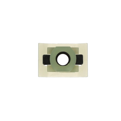 M6 Polyamide Steel Standoffs Solderless Auto Fasteners Robust Body Panel Clips Pre Threaded Bracket Mounts Built Tough No Sweat Hookup Pack Of Twelve showing top view of green and black clip design.