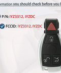 Mercedes Key Fob Replacement For 1997 2014 C Class E Class S Class G Class M Class R Class Sprinter 300 Series Remote Control Key FCC ID IYZ3312 IYZDC