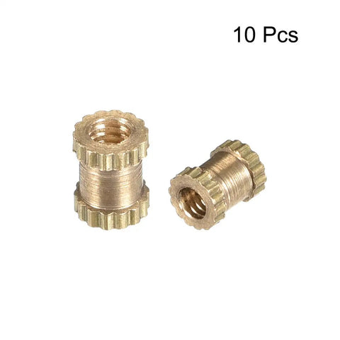 Knurled Brass Insert Nuts For Small Hardware Projects M2 Thread 4mm Long 3.5mm Outer Diameter Female Embedding Inserts Kit 10 Pcs