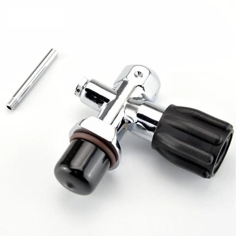 Durable Diving Tank Valve And Cylinder Adapter For 250BAR Underwater Gas Chrome Plated Brass Valve With Easy On Off Hand Wheel Grip