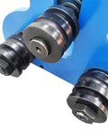 Close-up of WYDDDARY Manual Pipe Bender Machine's round and square dies for hand rolled tube bending tools.