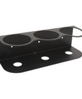 Heavy Duty Wall Mount Spray Bottle Holder Carbon Steel Paint Can Dispenser Rack With Powder Coated Finish for Garage Workshop, showing black metal construction.