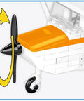 Cessna 172 Orange Skyhawk 1:48 Scale Building Set With 162 Pieces, propeller movement detail. EU made, compatible brick model.