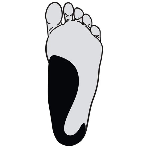 Illustration showing foot with arch support representing Good Posture Orthotic Insole For Men 8 To 13 With Lightweight Arch Support And Stabilizing Heel Cup For Pain Relief And All Day Comfort Designed For Everyday Wear And Walking.