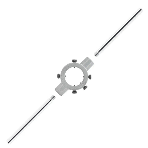 Round Die Stock Handle Wrench for Threading, Adjustable Die Wrench Holder, Heavy Duty Tool Steel Chrome Plated, Fits M22 Through M26