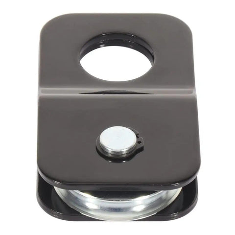 Heavy Duty High Strength Steel 8000 Lb Snatch Block Pulley For 4X4 Off Road Winch Setup with a black powder coated finish.