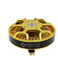 Beefy LA8308 Brushless Motor for Multirotor Drones and Large Agricultural UAS KV205 gold housing side angle view