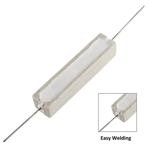 Rock Solid 10 Pack 10 Watt 5 Ohm Cement Resistors Heavy Duty Wirewound Ceramic Power Resistors with 5 percent tolerance for circuits