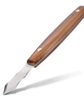 Heavy Duty Long Neck Marking Knife For Woodworking Features A Razor Thin Precision Blade And Dual Groove Handle, angled view.