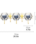 Heavy Duty Five Hook Wall Mount Coat Rack Sleek Steel Storage Bar 28.3x9.8in gold and blue geometric design for organizing.