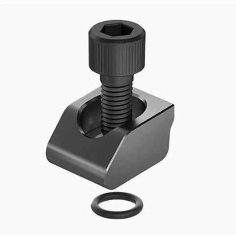 Ultra Precision Straight Line Mini Vise For Cnc Centers Featuring Unidirectional Travel and Boss Level Grip with hex screw detail.