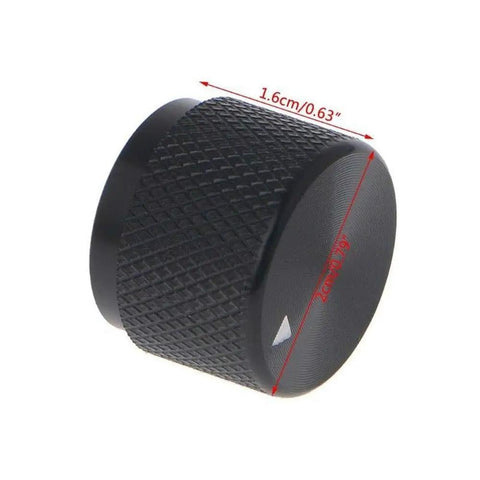 Black Aluminum Rotary Potentiometer Knob With 0.24 Inch Hole 20mm By 16mm Size PU Interior For Durable Protection Easy Gripping Dial