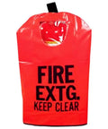 10 Pack Fire Extinguisher Cover 30 Pound Large Size 31 By 16 1 By 2 Inch Red Heavy Duty Vinyl Case with inspection window