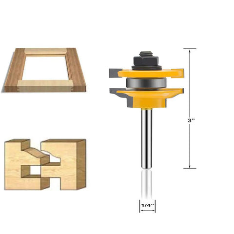 Three Piece Router Bit Set Pro Grade With One Quarter Inch Shank For Round Over Ogee Rail And Stile Cabinet Doors Carbide Groove