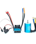 Beefy 3650 5200KV Sensorless Brushless Motor with 60A ESC and 3.175mm shaft displayed against a white background