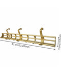 Solid Gold Billiard Ball Rack And Pool Organizer Tray Wall Mount Storage Holder, 82 cm long, sturdy design for practice sessions.