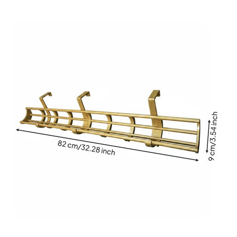Solid Gold Billiard Ball Rack And Pool Organizer Tray Wall Mount Storage Holder, 82 cm long, sturdy design for practice sessions.