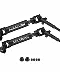 Upgraded CVD Rear Drive Shafts For Off Road RC Trucks, 92mm black steel axles, heavy-duty design for rugged use.