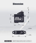 Micro Steering Servo 0.052 Sec HV High Speed Full Metal Gear Coreless Digital Mini Servo For Small Airplanes And Gliders A06CLS V2 dimensions