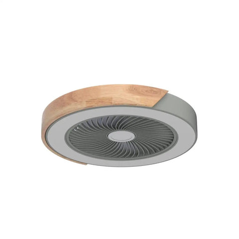 20 Inch Modern Wood Ceiling Fan With Light And Remote Low Profile Bladeless Ceiling Fan For Bedroom Or Living Room