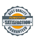 Powertec satisfaction guarantee seal showcasing best quality assurance for Heavy Duty Surface Mount Corner Brackets 4Pack.