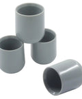 Keep It Chill And Quiet By Adding Durable Gray Plastic Chair Leg Caps To Your Folding Chairs And Dining Sets Smooth 7/8 Inch furniture bumpers shown.