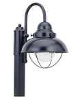Close-up of a One Light Outdoor Post Lantern In Black Finish Dope Porch Lighting Fixture For Pathways Full Size Weatherproof