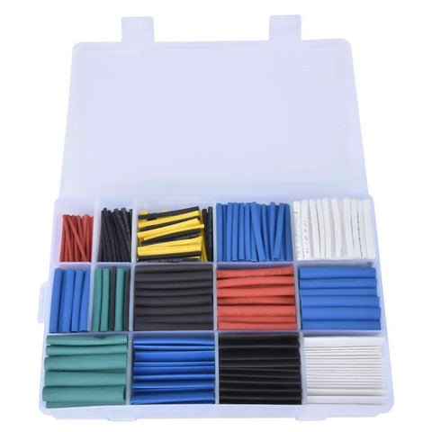 Awesome 670 Piece Assorted Heat Shrink Tubing Kit For Heavy Duty Electrical Insulation And Waterproof Cable Bundling In Multicolor Polyolefin Material Perfect For DIY Repair Projects And RC Drones By Professionals, assorted tubes in storage case