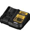 Cordless Pole Saw Kit With 20V Max XR Brushless Power battery charger, compact black design, yellow label.