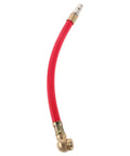 Red Rubber Motorcycle Air Pump Hose with Single Head Valve Extension Connector Tool Real Deal for E Bike Car Tire Inflation and Rapid Inflate Accessory Made Durable so You do Not Have to Sweat Getting Wheels Rolling Smoothly on the Road. red rubber air hose with metal valve connectors, single head attachment