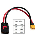 Super Cool Xt60s Male To Qs8 Female Charging Wire Cord For Rc Cars And Quadcopters with 25cm length and silicone insulation.