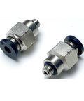 One Eighth Inch Pneumatic Air Hose Push To Connect Straight Male Fitting Ten To Thirty Two UNF Thread Quick Connect Adapter