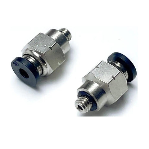 One Eighth Inch Pneumatic Air Hose Push To Connect Straight Male Fitting Ten To Thirty Two UNF Thread Quick Connect Adapter