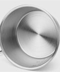 Interior view of Lightweight Camping Cookware Set 304 Stainless Steel With Drainable Filter Portable Outdoor Net Fishing Gear