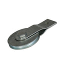 Split Bracket Wire Rope Pulley With Ball Bearing, Two And A Half Inches For Aircraft Cable Up To Three Sixteenths Of An Inch, Electrogalvanized Steel, 10 mm Bore, Heavy Duty Pulley