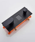 RIBEUJIZS Digital Shower System wall mounted valve panel with LCD display and black controls, matte black finish.