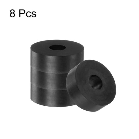 Eight Pack Rubber Spacers 1-1/2 Inch Outer Diameter, 1/2 Inch Inner Diameter, 1/2 Inch Thick Vibration Dampening Bushings For Anti Vibration Grommets And Thick Washers, Ideal For Home And Car Accessories