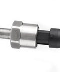 Stainless steel Top Notch 150 PSI Pressure Transducer Sensor with 1/8 NPT thread for air and water systems, side view