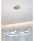 Modern LED Pendant Light for Kitchen Office Suspension Hanging LED Pendant Lamp, Gold color, Dia55cmxH100cm, minimalist design.