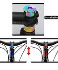 Colorful Headset Spacers And Stem Cap Set For 28.6mm Bike Stem With 2mm, 5mm And 10mm Spacers And Install Screws, Anodized Dope Colorway For Bold Look