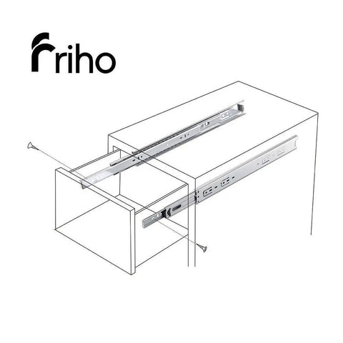 Ten Pairs Of 24 Inch Full Extension Drawer Slides With Ball Bearing Side Mount Low Noise Operation Half Inch Thick One Point Seven Seven Inch Wide Heavy Duty Hardware For Kitchen Cabinets Or Dressers installation diagram