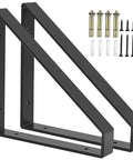 Hefty Corner Brace Shelf Brackets 2 Pack Beefy Triangle Wall Mounts For Floating Shelves Straight Up Heavy Duty steel brackets with mounting hardware.