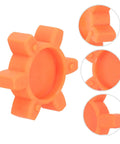 Plum-Shaped Rubber Coupling Pad For Jaw Couplings, Pro-Grade Flexible Shock Absorbing Cushion, Durable Spider Insert, Orange