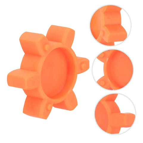 Plum-Shaped Rubber Coupling Pad For Jaw Couplings, Pro-Grade Flexible Shock Absorbing Cushion, Durable Spider Insert, Orange