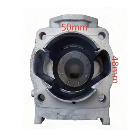 40mm Cylinder Kit Fit For 1E40F5 40F5 2 Stroke Trimmer Auger Piston Ring Bearing Gasket Roller Assembly Replacement For DIY Lawn Pros High Quality Replacement Parts For Durable Outdoor Use. 50mm engine cylinder front view